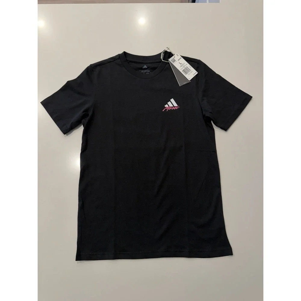 Adidas Messi Graphic T-Shirt Black JM8946 Boys Large NWT